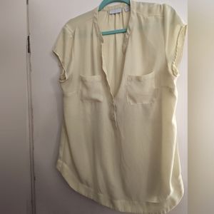 NY&C yellow short sleeve blouse sz L
